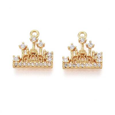 Brass Micro Pave Cubic Zirconia Charms