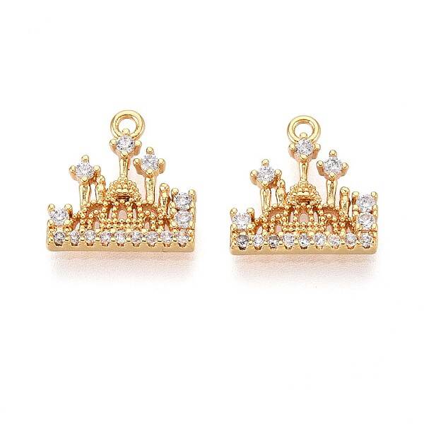 Brass Micro Pave Cubic Zirconia Charms