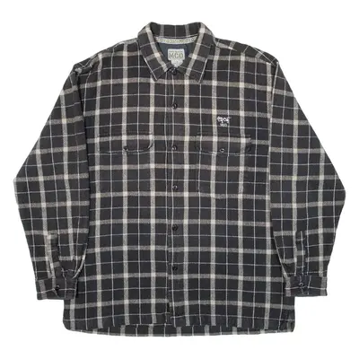 MCD Mens Flannel Shirt Black Check Long Sleeve M