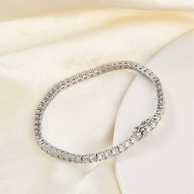 Brass Micro Pave Clear Cubic Zirconia Bracelets for Women