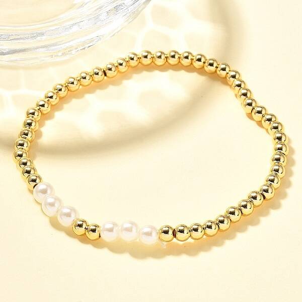 Brass Beaded Stretch Bracelets for Women