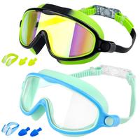 Outdoorfun Swim Goggles 2 Pack for Kids - Wide View, Anti-Fog, UV Protection, Comfortable Fit, Suitable for Ages 3-15, Easy t...