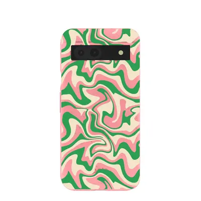 Bubblegum Pink Funky Waves Google Pixel 8a Case