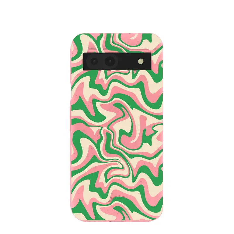 Bubblegum Pink Funky Waves Google Pixel 8a Case