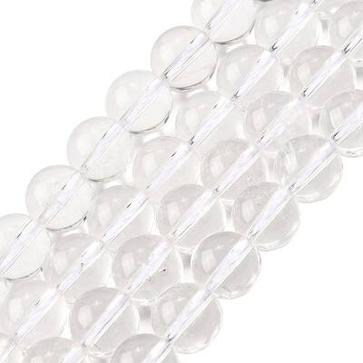 Round Natural Grade AA Quartz Crystal Beads Strands