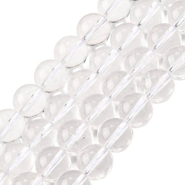 Round Natural Grade AA Quartz Crystal Beads Strands