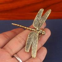 Vintage Dragonfly Design Brass Ornament, 1 Count Creative Desktop Decoration, Desktop Decor Sign for Home, Office, Gift for F...