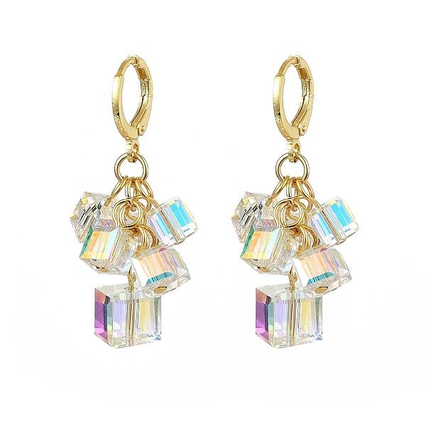 Brass Dangle Leverback Earrings