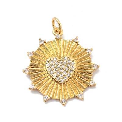 Brass Micro Pave Cubic Zirconia Pendants