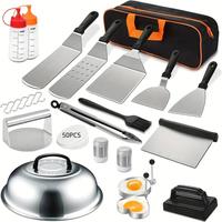 74pcs Stainless Steel Grill Tool] [74pcs BBQ Grill Tool Set 74pcs Stainless Steel BBQ Grill Accessory Kit, Food-Safe BBQ Tool...