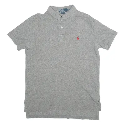 POLO RALPH LAUREN Custom Fit Mens Polo Shirt Grey L