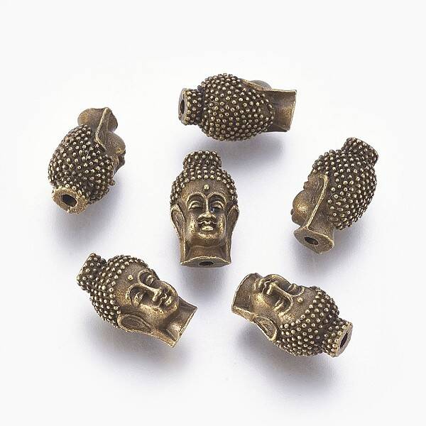 Tibetan Style Buddha Head Alloy Beads