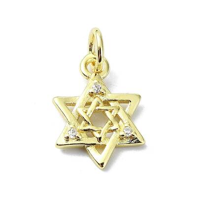 Brass Micro Pave Clear Cubic Zirconia Charms