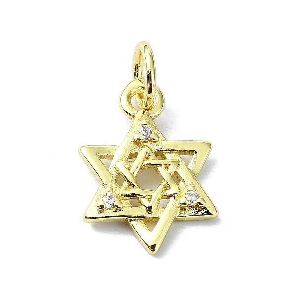 Brass Micro Pave Clear Cubic Zirconia Charms