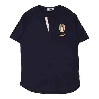 Italia Puma V-neck T-Shirt - XL Navy Cotton
