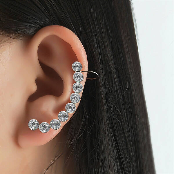 Rhinestone Cuff Earrings for Girl Women Gift