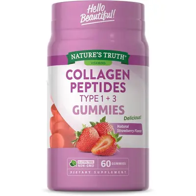 Collagen Peptides Gummies | 60 Strawberry Flavor Gummies