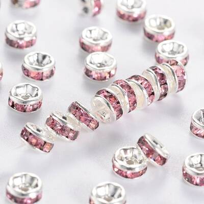 Brass Grade A Rhinestone Spacer Beads