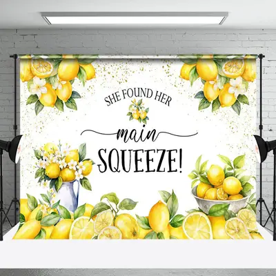 Yellow Lemon Found Her Main Squeeze Wedding Backdrop - Aperturee