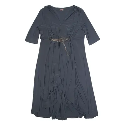 PHASE EIGHT Womens A-Line Dress Grey Short Sleeve Long UK 18