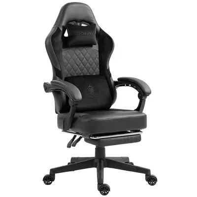 Dowinx Gaming Chair with Pocket Spring Cushion, Ergonomic Computer Chair with Footrest, High Back Game Chair with Massage Lum...