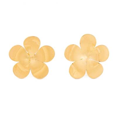Ion Plating(IP) Flower 304 Stainless Steel Stud Earrings for Women