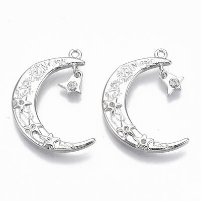 Brass Micro Pave Cubic Zirconia Pendants