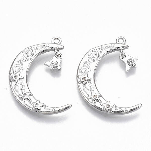 Brass Micro Pave Cubic Zirconia Pendants