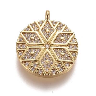 Brass Micro Pave Clear Cubic Zirconia Pendants