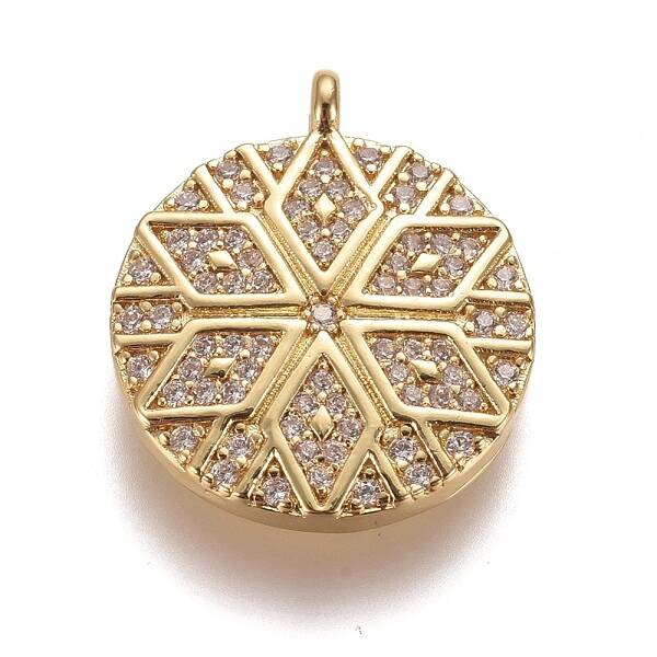 Brass Micro Pave Clear Cubic Zirconia Pendants