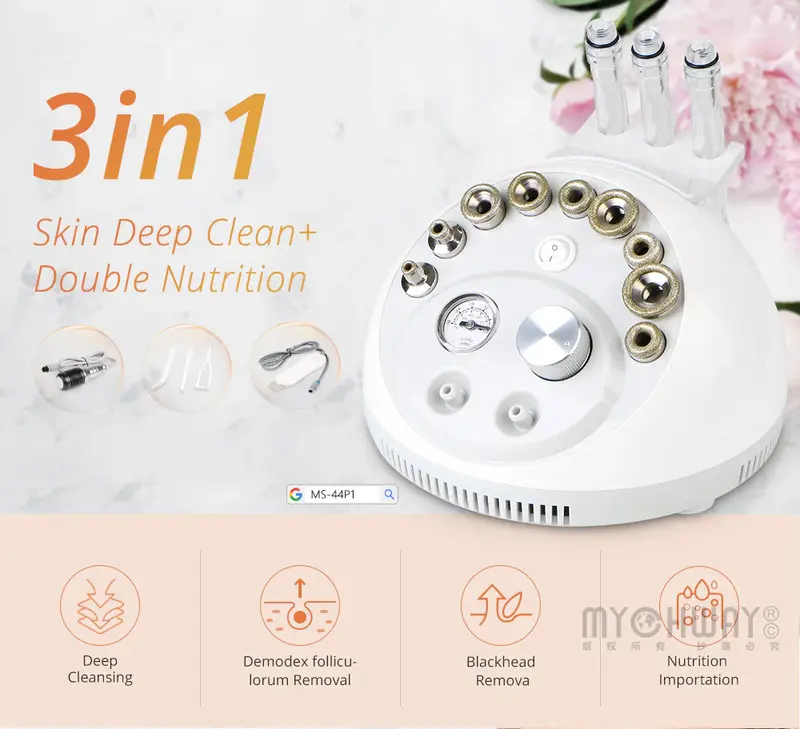 3 in 1 Facial Peeling Diamond Microdermabrasion Beauty Machine for Spa Home Use | MS-44P1