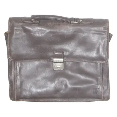 GERARD HENON Mens Laptop Bag Brown Leather