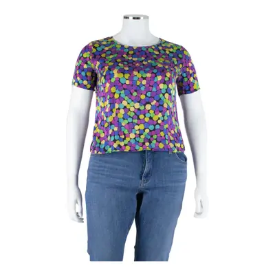WEILL Womens Printed Top Purple Spotted M