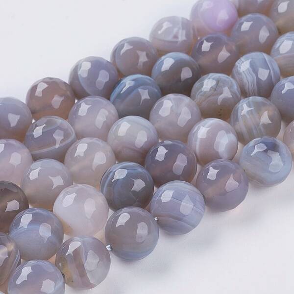 Natural Striped Agate/Banded Agate Beads Strands