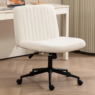 Modern home furniture chair Height adjustable pulley seat Cross-legged armless spacious office chair Movable dressing chair