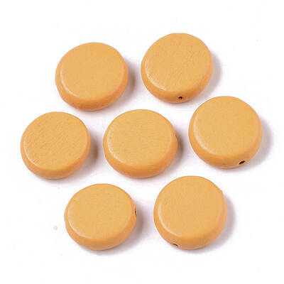 Painted Natural Wood Beads