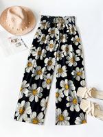 【Plus Size】 Floral Print Tie Waist Pants, Casual Comfy Trousers for Daily Wear, Women's Bottoms for All Seasons, Wide Leg...