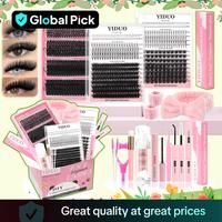 Mixed Length Individual False Eyelashes Kit, Natural Look Eyelash Extensions with Lash Bond and Seal & Remover & Tweezers & B...