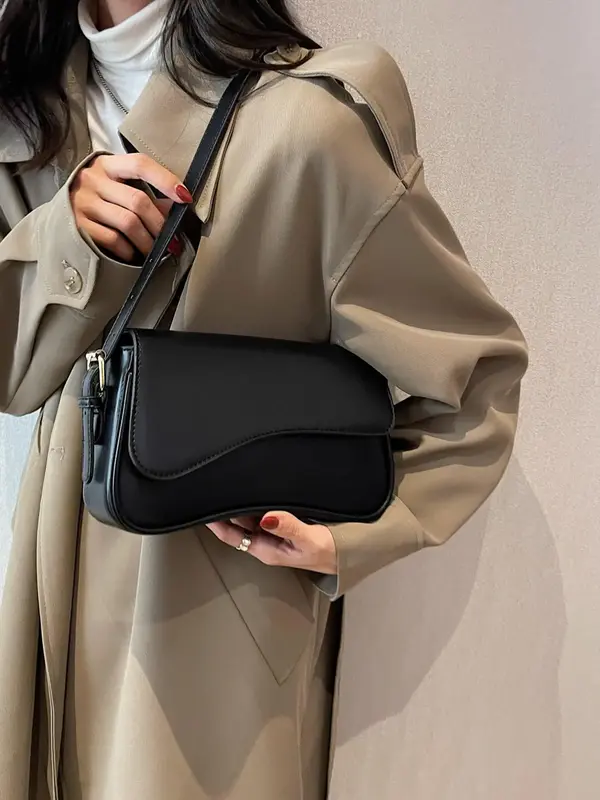 Women's Minimalist Baguette Bag, Elegant Trendy Crossbody Bag & Shoulder Clutch Bag, All-match Bag for Work & Daily Use