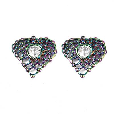 304 Stainless Steel Rhinestone Pendants