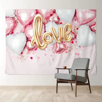 Aperturee Heart And Love Balloon Happy Valentine Backdrop