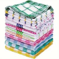 Random Color Waffle Weave Dishcloth, 5/10pcs Quick Drying Absorbent Dish Towel, Absorbant Clean Towel, Household Cleaning Too...