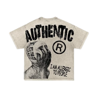 Vintage I Am Allergic To People Graphic Print Acid T-shirt Top Womenswear