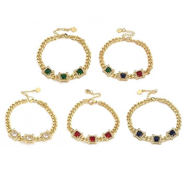 Brass Micro Pave Cubic Zirconia Bracelets