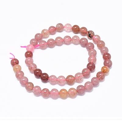 Natural Strawberry Quartz Gemstone Beads Strands