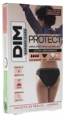 DIM Protect - Washable menstrual panties - Black - Abundant flow - Size 48/50
