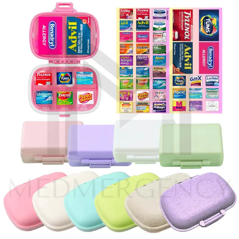 [Bundle Available] Medicine Label Sticker for Travel Pill Organizer | Pill Organizer Sticker Sheets | Storage Box | Mini Cont...
