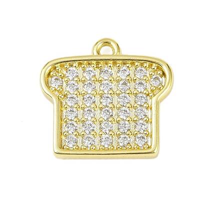 Brass Micro Pave Clear Cubic Zirconia Charms
