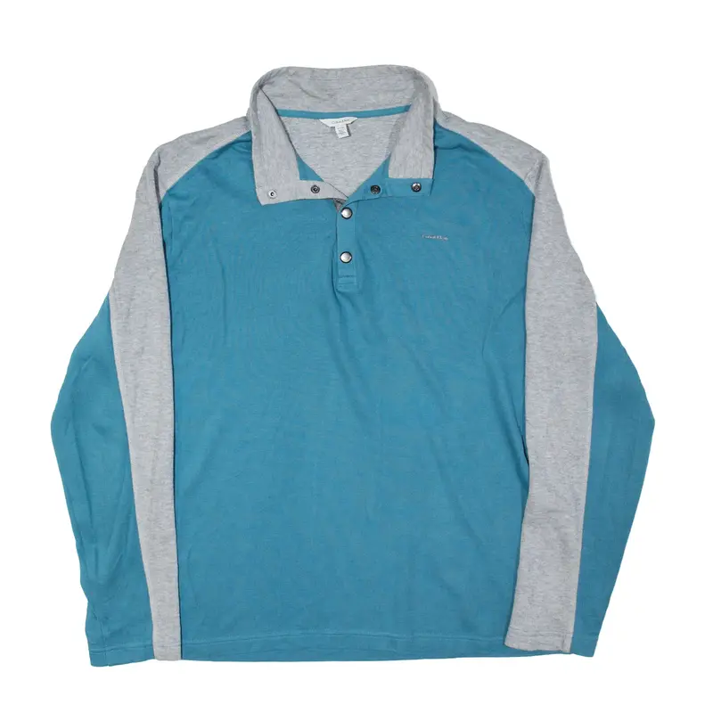 CALVIN KLEIN Jumper Blue Collared Mens XL