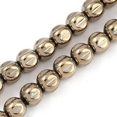 Electroplated Synthetic Non-magnetic Hematite Beads Strands